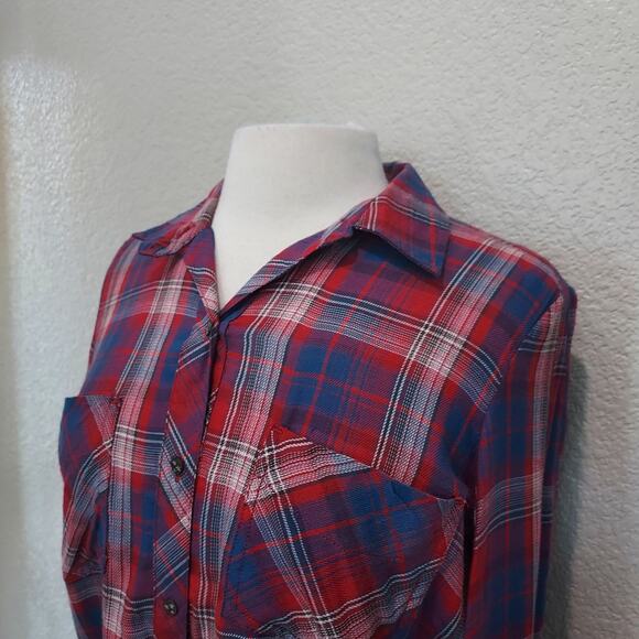 NEW William Rast Red & Blue Plaid Button Down Size S - Picture 5 of 11